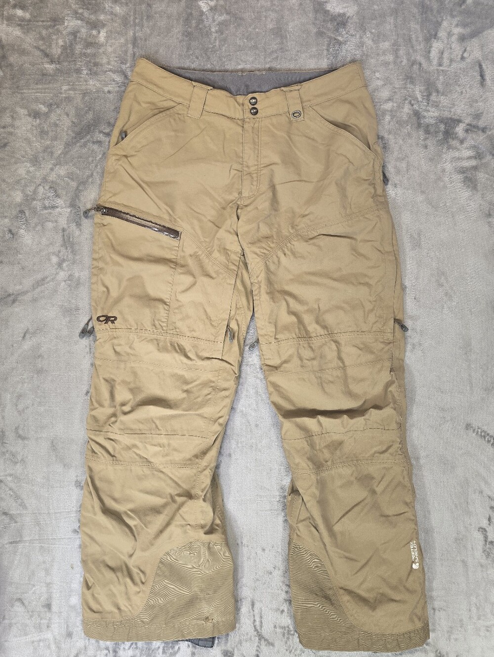 Outdoor Research Pertex Shield Ski Snowboard Cargo Pants Size Large Brown 35x32